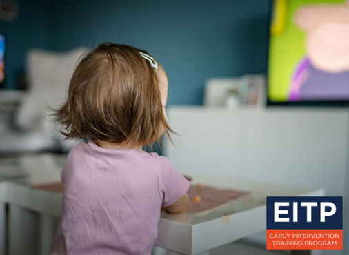 Small girl watching TV