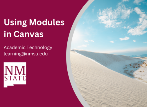 Using Modules in Canvas from Academic Technology